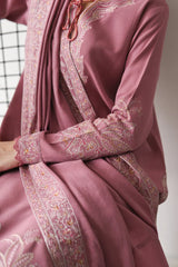 BrandsInn-3PC DHANAK EMBROIDERED SHIRT WITH DHANAK EMBROIDERED SHAWL AND TROUSER-BI-4189