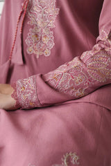 BrandsInn-3PC DHANAK EMBROIDERED SHIRT WITH DHANAK EMBROIDERED SHAWL AND TROUSER-BI-4189
