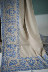 BrandsInn-3PC DHANAK EMBROIDERED SHIRT WITH DHANAK EMBROIDERED SHAWL AND EMB TROUSER-BI-5270