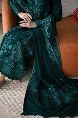 BrandsInn-3PC KARANDI EMBROIDERED SHIRT WITH KARANDI EMBROIDERED SHAWL AND TROUSER -BI-5304