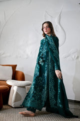 BrandsInn-3PC KARANDI EMBROIDERED SHIRT WITH KARANDI EMBROIDERED SHAWL AND TROUSER -BI-5304
