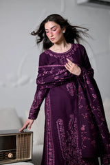 BrandsInn-3PC KARANDI EMBROIDERED SHIRT WITH KARANDI EMBROIDERED SHAWL AND TROUSER-BI-5310