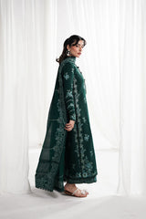 BrandsInn-3PC DHANAK EMBROIDERED SHIRT WITH DHANAK EMBROIDERED SHAWL & TROUSER-BI-4318