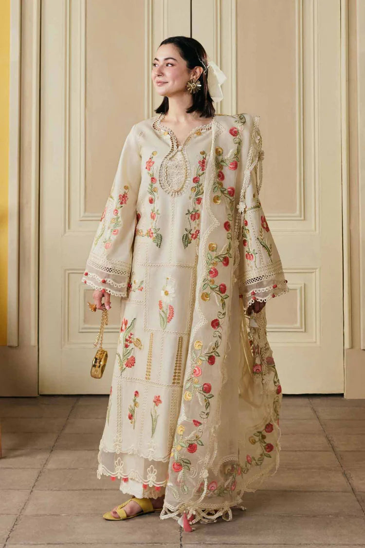 BrandsInn-3PC LAWN HEAVY EMBROIDERED SHIRT WITH ORGANZA EMB DUPATTA AND TROUSER-BI-4903