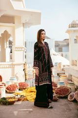 BrandsInn-3PC DHANAK EMBROIDERED SHIRT WITH CHIFFON EMBROIDERED DUPATTA & TROUSER-BI-4129