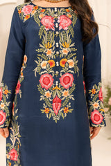 BrandsInn-3PC LAWN EMBROIDERED SHIRT WITH CHIFFON TYE & DYE DUPATTA & TROUSER-BI-4645