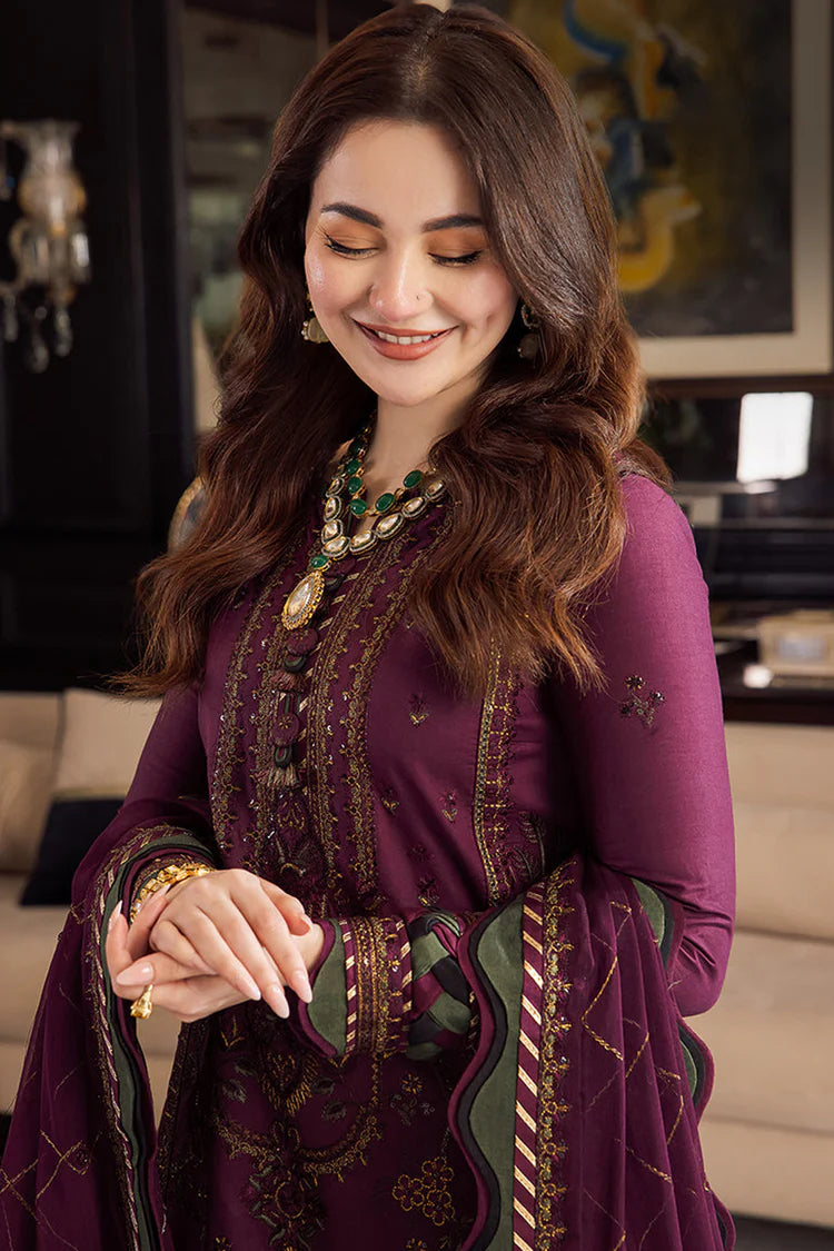 BrandsInn-3PC DHANAK EMBROIDERED SHIRT WITH DHANAK EMBROIDERED SHAWL & DHANAK TOUSER-BI-4291