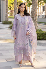 BrandsInn-3PC LAWN EMBROIDERED SHIRT WITH MONARK PRINT DUPATTA AND TROUSER-BI-295