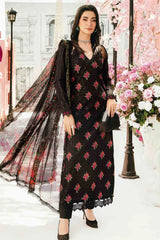 BrandsInn-3PC LAWN EMBROIDERED SHIRT WITH MONARK PRINT DUPATTA & TROUSER-BI-357