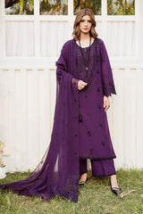 BrandsInn-3PC DHANAK EMBROIDERED SHIRT WITH CHIFFON EMBROIDERED DUPATTA AND EMB TROUSER -BI-5170