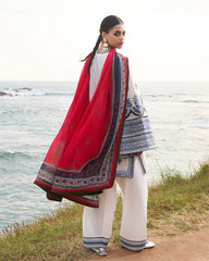 BrandsInn-3PC LAWN EMBROIDERED SHIRT WITH CHIFFOON PRINTED DUPATTA AND EMB TROUSER-BI-4511