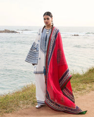 BrandsInn-3PC LAWN EMBROIDERED SHIRT WITH CHIFFOON PRINTED DUPATTA AND EMB TROUSER-BI-4511