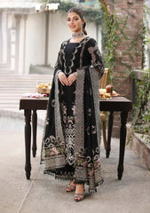 BrandsInn-3PC DHANAK EMBROIDERED SHIRT WITH CHIFFON EMBROIDERED DUPATTA AND TROUSER -BI-5050
