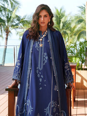 BrandsInn-3PC LAWN EMBROIDERED SHIRT WITH KHADDI NET EMB DUPATTA AND TROUSER-BI-4872