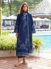 BrandsInn-3PC LAWN EMBROIDERED SHIRT WITH KHADDI NET EMB DUPATTA AND TROUSER-BI-4872