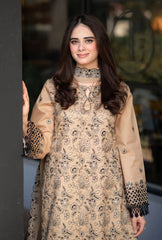 BrandsInn-3PC DHANAK EMBROIDERED SHIRT WITH CHIFFON EMBROIDERED DUPATTA AND TROUSER-BIC-4003