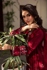 BrandsInn-3PC LAWN EMBROIDERED SHIRT WITH CHIFFON EMBROIDERED DUPATTA AND EMB TROUSER-BI-4732