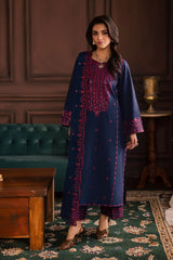BrandsInn-3PC LAWN SEQUIN EMBROIDERED SHIRT WITH CHIFFON EMBROIDERED DUPATTA AND TROUSER-BI-4878