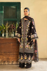 BrandsInn-3PC LAWN EMBROIDERED SHIRT WITH CHIFFON PRINTED DUPATTA AND TROUSER-BI-4702