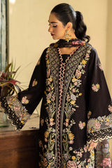 BrandsInn-3PC LAWN EMBROIDERED SHIRT WITH CHIFFON PRINTED DUPATTA AND TROUSER-BI-4702