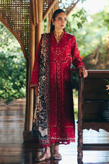 BrandsInn-3PC LAWN EMBROIDERED SHIRT WITH CHIFFON PRINT DUPATTA AND EMB TROUSER-BI-4810