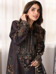 BrandsInn-3PC LAWN PRINTED EMBROIDERED SHIRT WITH ORGANZA EMBROIDERED DUPATTA AND PRINT TROUSER-BI-009