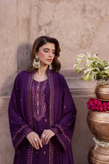 BrandsInn-3PIECE LAWN SEQUIN EMBROIDERED SHIRT WITH CHIFFON EMBROIDERED DUPATTA AND TROUSER-BI-4859