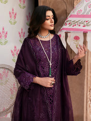 BrandsInn-3PC LAWN SEQUENCE EMBROIDERED SHIRT WITH KHADDI NET EMBROIDERED DUPATTA AND TROUSER-BI-4692