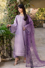 BrandsInn-3PC LAWN EMBROIDERED SHIRT WITH ORGANZA EMBROIDERED DUPATTA AND TROUSER-BI-4830