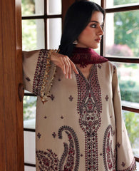 BrandsInn-3PC DHANAK EMBROIDERED SHIRT WITH DHANAK EMBROIDERED SHAWL AND EMB TROUSER -BI-5169