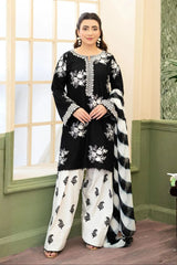 BrandsInn-3PC LAWN EMBROIDERED SHIRT WITH CHIFFON PRINTED DUPATTA AND EMB TROUSER-BI-4876