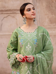 BrandsInn - 3PC LAWN EMBROIDERED SHIRT WITH CHIFFON EMBROIDERED DUPATTA AND TROUSER-BI-4538