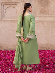 BrandsInn - 3PC LAWN EMBROIDERED SHIRT WITH CHIFFON EMBROIDERED DUPATTA AND TROUSER-BI-4538