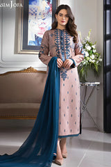 BrandsInn-3PC DHANAK EMBROIDERED SHIRT WITH BAMBER CHIFFON DUPATTA-BI-1462