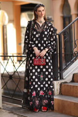 BrandsInn-3PC LAWN PRINTED EMB SHIRT WITH SILK PRINTED DUPATTA AND PRINTED TROUSER-BI-072