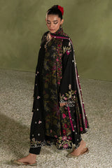 BrandsInn-3PC DHANAK EMBROIDERED SHIRT WITH COURTRAI PRINTED SHAWL AND TROUSER BI-4276