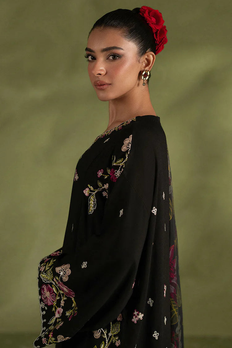 BrandsInn-3PC DHANAK EMBROIDERED SHIRT WITH COURTRAI PRINTED SHAWL AND TROUSER BI-4276