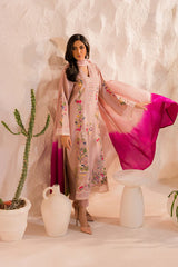 BrandsInn-3PC LAWN EMBROIDERED SHIRT WITH CHIFFON TYE&DYE DUPATTA & TROUSER-BI-4506