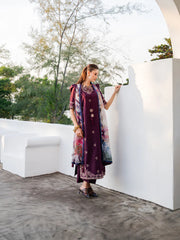 BrandsInn-3PC LAWN EMBROIDERED SHIRT WITH CHIFFON PRINT DUPATTA AND EMB TROUSER-BI-4839