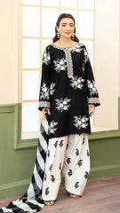 BrandsInn-3PC LAWN EMBROIDERED SHIRT WITH CHIFFON PRINTED DUPATTA AND EMB TROUSER-BI-4876