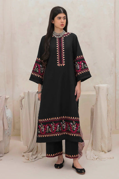 BrandsInn-2PC DHANAK EMBROIDERED SHIRT & EMBROIDERED TROUSER-BI-4144