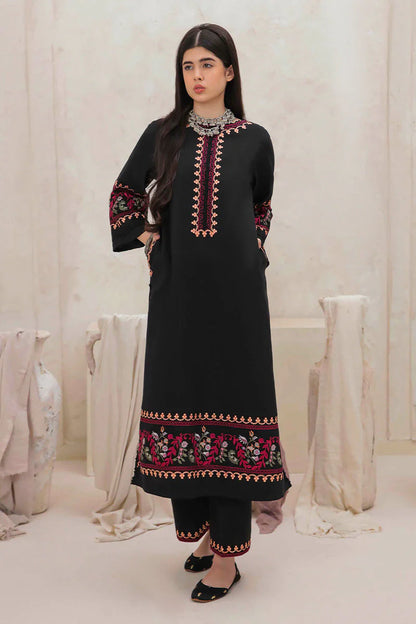 BrandsInn-2PC DHANAK EMBROIDERED SHIRT & EMBROIDERED TROUSER-BI-4144