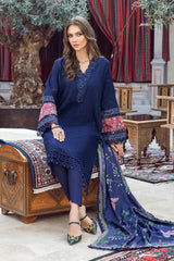 BrandsInn - 3PC DHANAK SEQUENCE EMBROIDERED SHIRT WITH WOOL PRINTED SHAWL AND TROUSER-BI-3238
