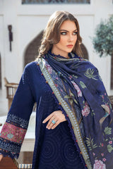 BrandsInn - 3PC DHANAK SEQUENCE EMBROIDERED SHIRT WITH WOOL PRINTED SHAWL AND TROUSER-BI-3238