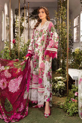 BrandsInn-3PC LAWN PRINTED EMB SHIRT WITH CHIFFON PRINT DUPATTA AND PRINT TROUSER-BI-422