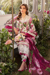 BrandsInn-3PC LAWN PRINTED EMB SHIRT WITH CHIFFON PRINT DUPATTA AND PRINT TROUSER-BI-422