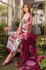 BrandsInn-3PC LAWN PRINTED EMB SHIRT WITH CHIFFON PRINT DUPATTA AND PRINT TROUSER-BI-422