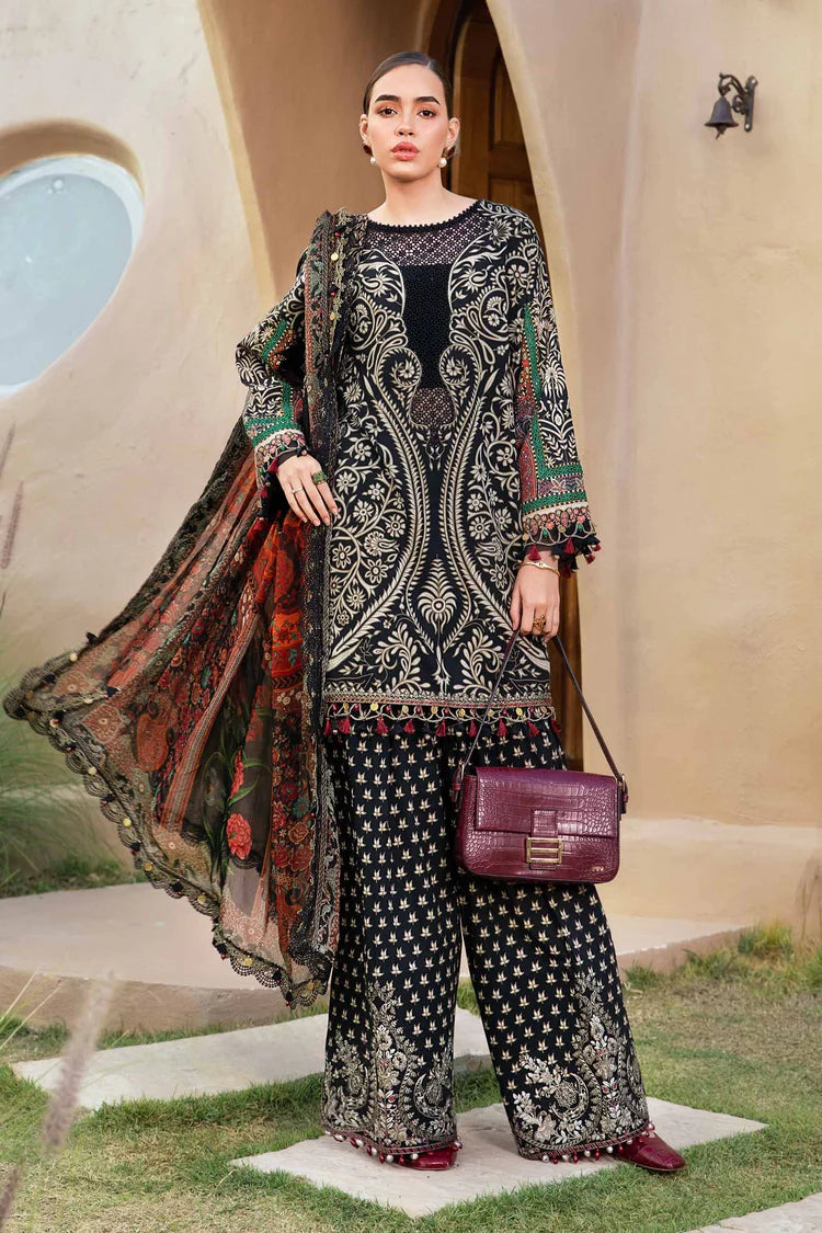 BrandsInn-3PC LAWN EMBROIDERED PRINTED SHIRT WITH CHIFFON PRINT DUPATTA AND PRINT TROUSER-BI-2517