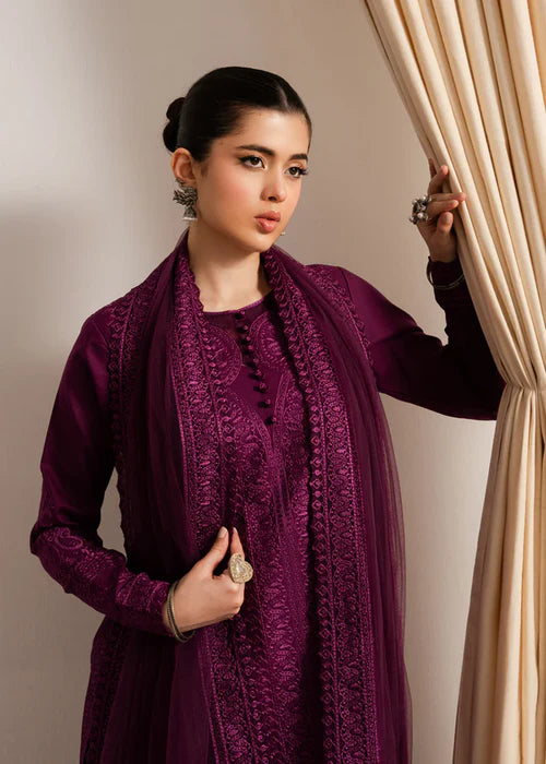 BrandsInn-3PC LAWN EMBROIDERED SHIRT WITH ORGANZA EMBROIDERED DUPATTA & TROUSER-BI-372