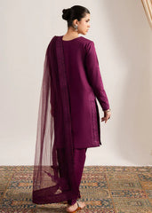 BrandsInn-3PC DHANAK EMBROIDERED SHIRT WITH ORGANZA EMBROIDERED DUPATTA & TROUSER-4151